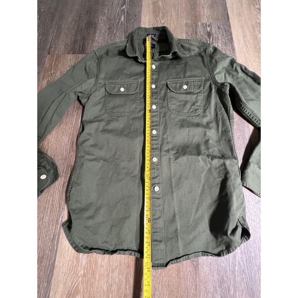 J.Crew Work Shirt Mens Small Green Excellent Classic Fit Twill Utility Pocket - Picture 4 of 7